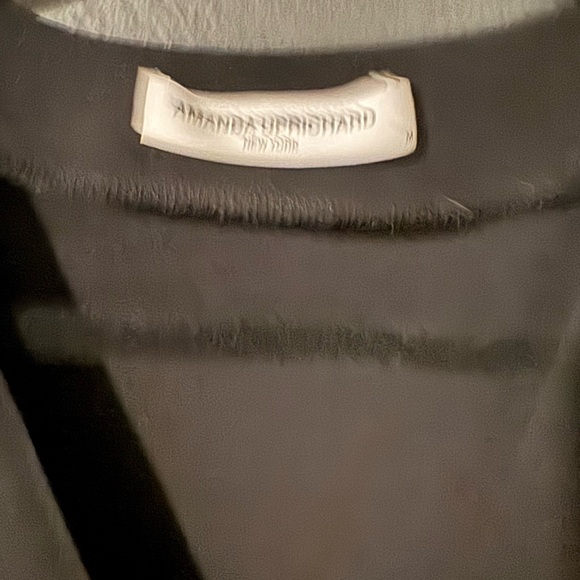 Amanda Uprichard size M medium black short sleeve crop blouse top - Picture 3 of 4